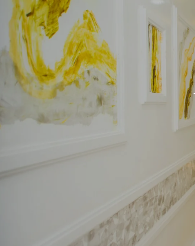 Curated artwork in the corridor